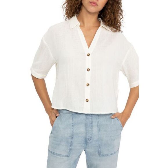 Sanctuary Womens Button Front Collared Blouse Size M - Picture 1 of 3